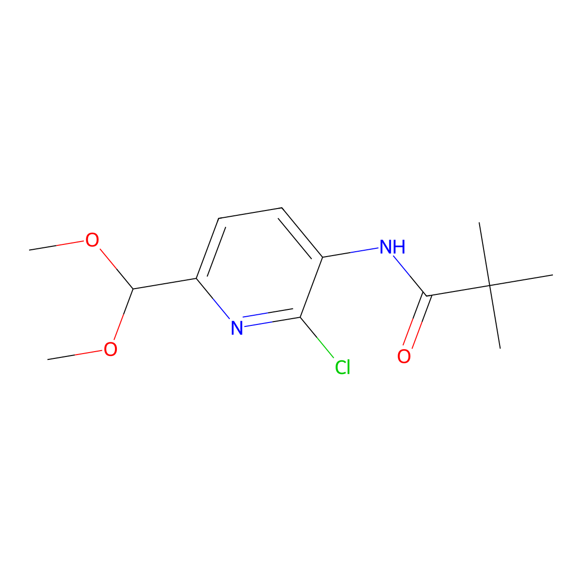 N-(2-Chloro-6-(dimethoxymethyl)pyridin-3-YL)-pivalamide molecular structure, CAS 1142192-06-0