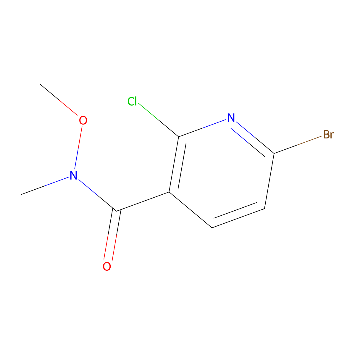 6-Bromo-2-chloro-N-methoxy-N-methylnicotinamide molecular structure, CAS 1142192-12-8