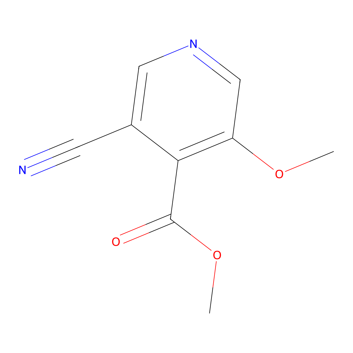 Methyl 3-cyano-5-methoxyisonicotinate molecular structure, CAS 1142192-17-3