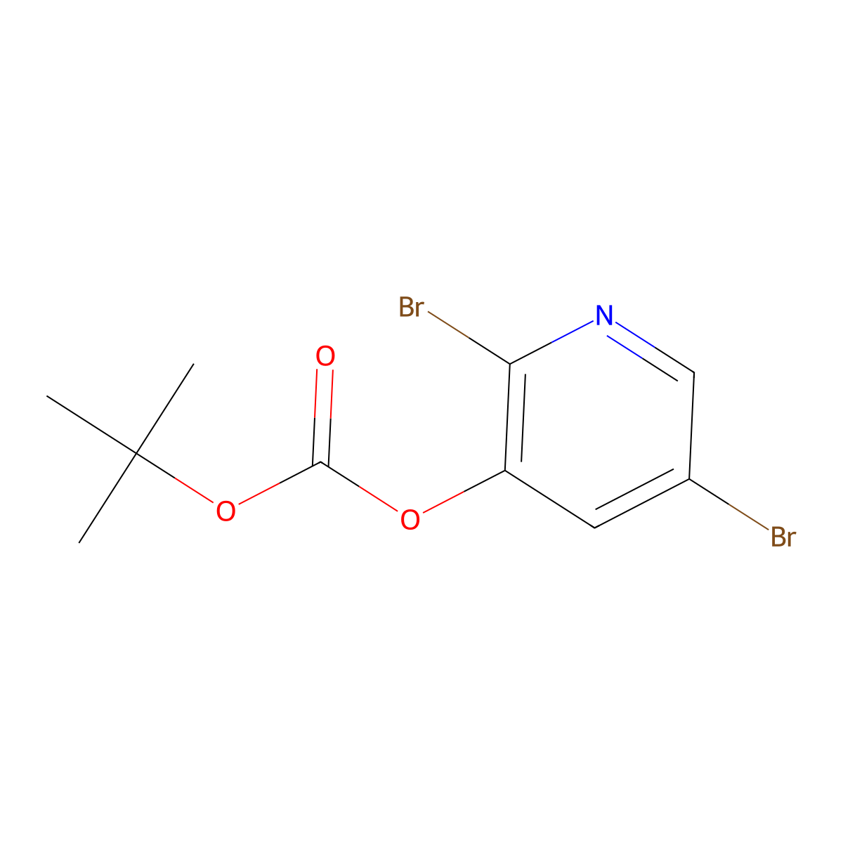 tert-Butyl 2,5-dibromopyridin-3-yl carbonate molecular structure, CAS 1142192-26-4
