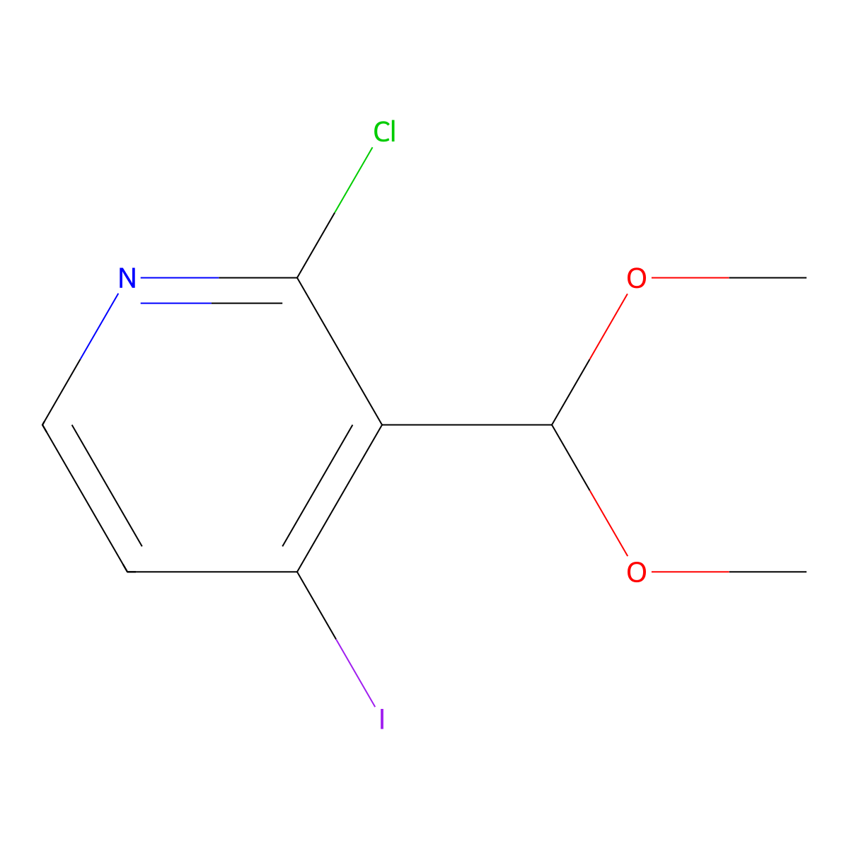 2-Chloro-3-(dimethoxymethyl)-4-iodopyridine molecular structure, CAS 1142192-28-6