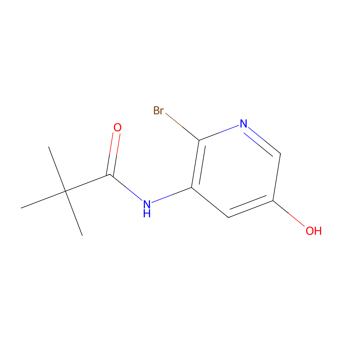 N-(2-Bromo-5-hydroxypyridin-3-yl)pivalamide molecular structure, CAS 1142192-30-0