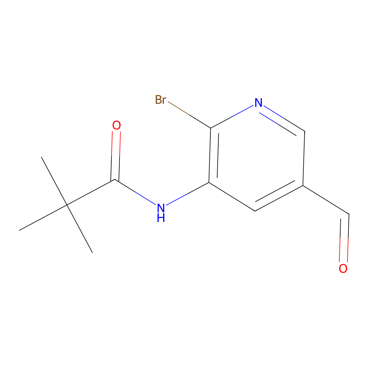 N-(2-Bromo-5-formylpyridin-3-yl)pivalamide molecular structure, CAS 1142192-34-4