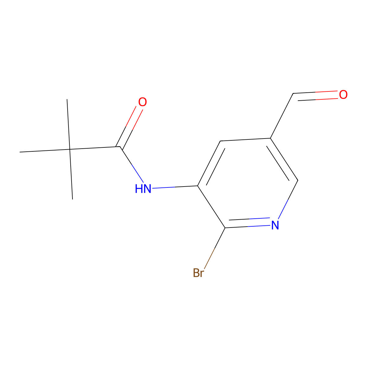 N-(2-Bromo-5-formylpyridin-3-yl)pivalamide molecular structure, CAS 1142192-34-4