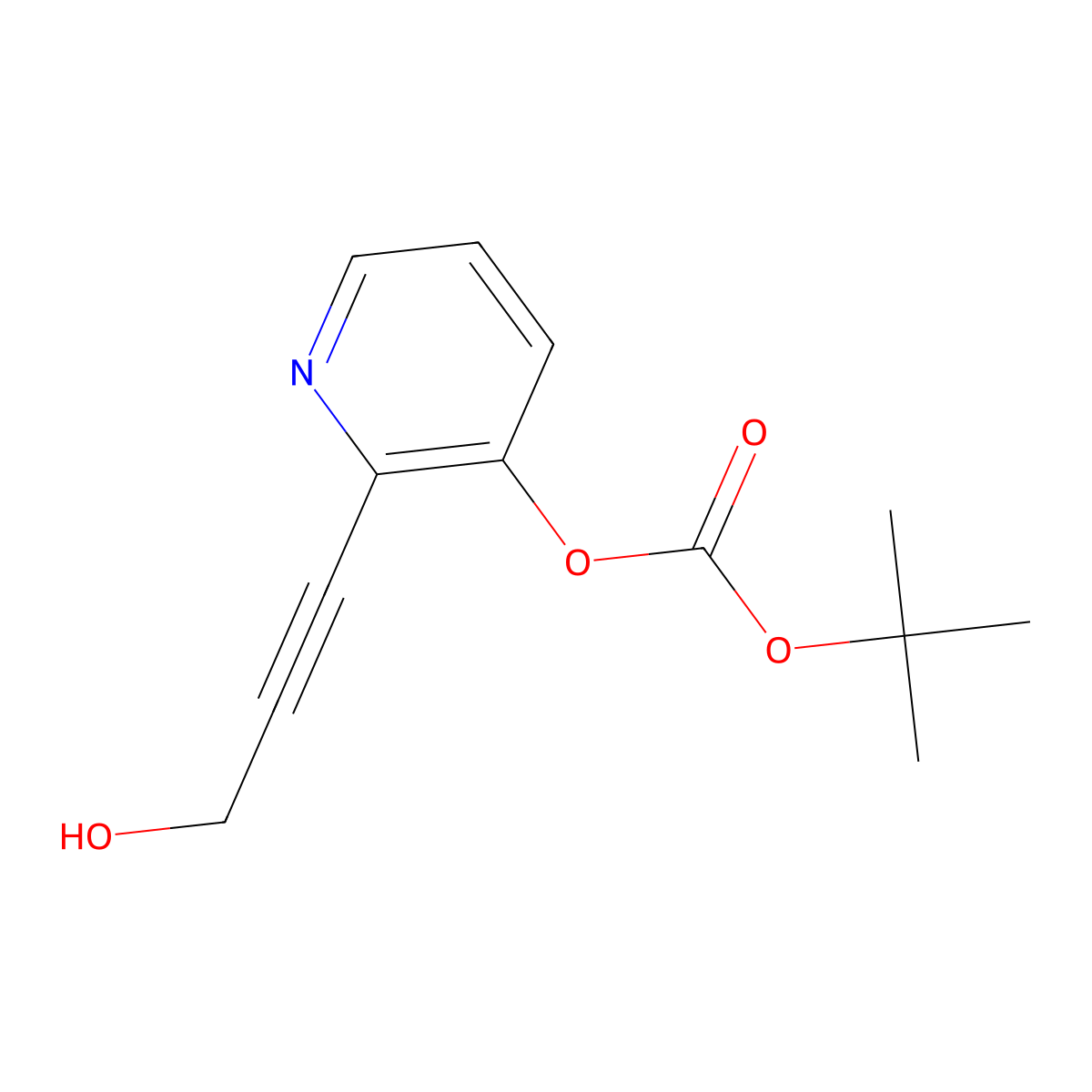 tert-Butyl 2-(3-hydroxyprop-1-ynyl)pyridin-3-yl carbonate molecular structure, CAS 1142192-35-5