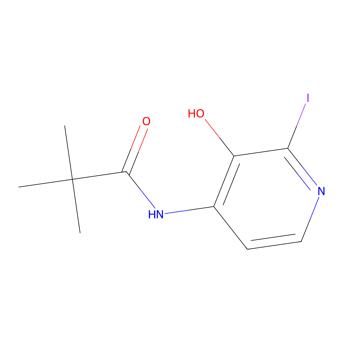 N-(3-Hydroxy-2-iodopyridin-4-yl)pivalamide molecular structure, CAS 1142192-39-9