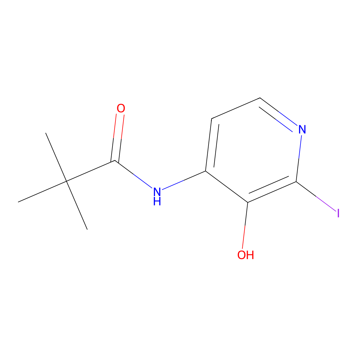 N-(3-Hydroxy-2-iodopyridin-4-yl)pivalamide molecular structure, CAS 1142192-39-9