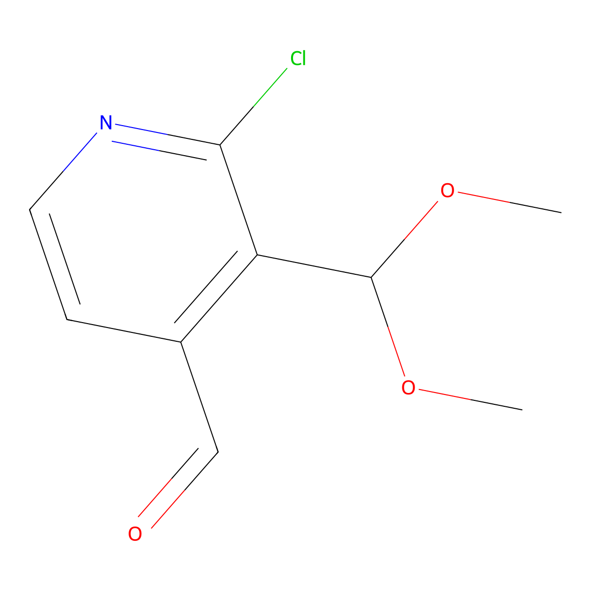 2-Chloro-3-(dimethoxymethyl)isonicotinaldehyde molecular structure, CAS 1142192-52-6