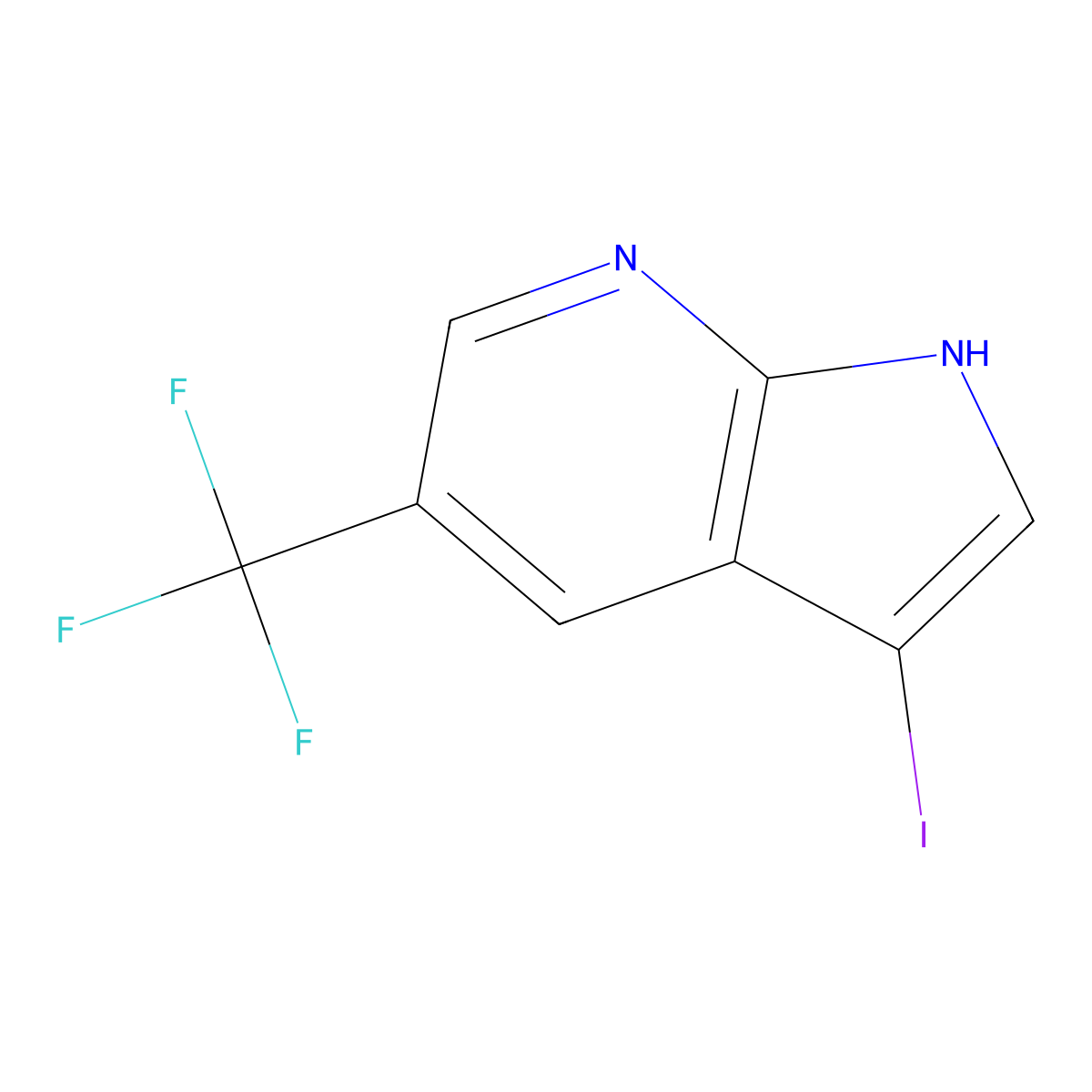 3-Iodo-5-(trifluoromethyl)-1H-pyrrolo[2,3-b]pyridine molecular structure, CAS 1142192-57-1