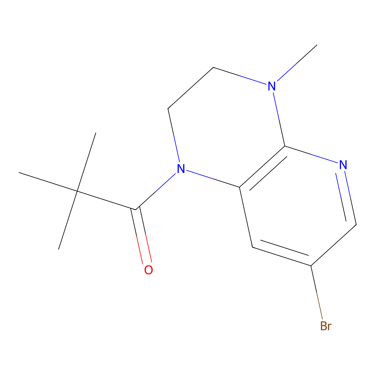 1-(7-bromo-4-methyl-3,4-dihydropyrido[2,3-b]pyrazin-1(2H)-yl)-2,2-dimethylpropan-1-one molecular structure, CAS 1142192-65-1