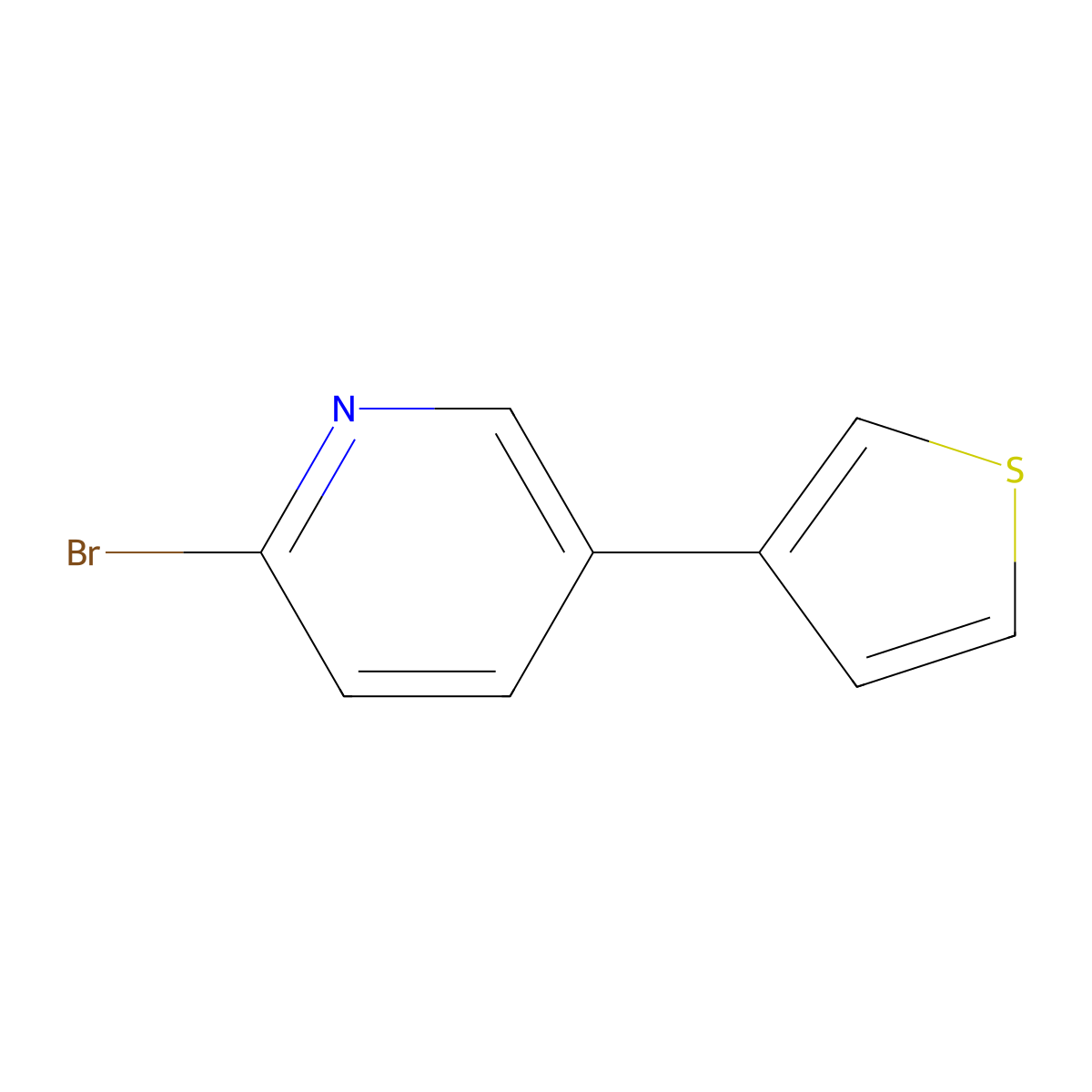 2-Bromo-5-(3-thienyl)pyridine molecular structure, CAS 1142193-64-3