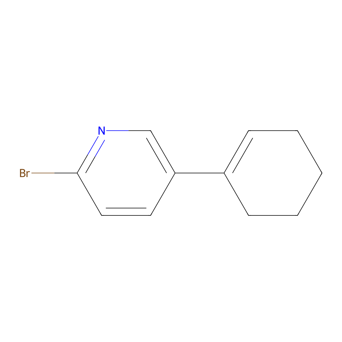 2-Bromo-5-(1-cyclohexenyl)pyridine molecular structure, CAS 1142193-69-8