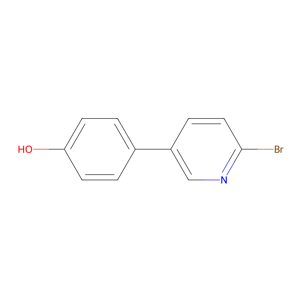4-(6-Bromopyridin-3-yl)phenol molecular structure, CAS 1142193-70-1