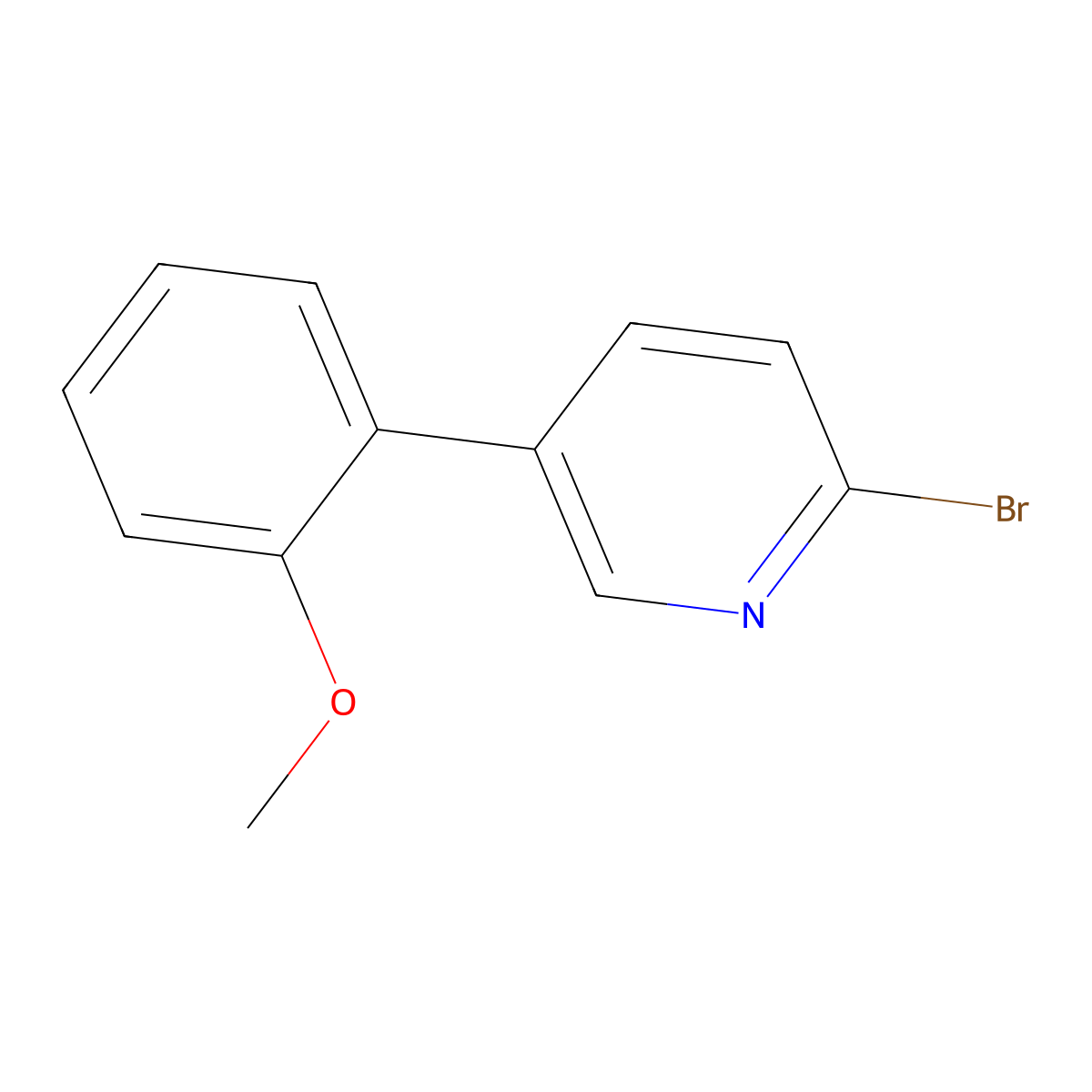 2-Bromo-5-(2-methoxyphenyl)pyridine molecular structure, CAS 1142193-77-8