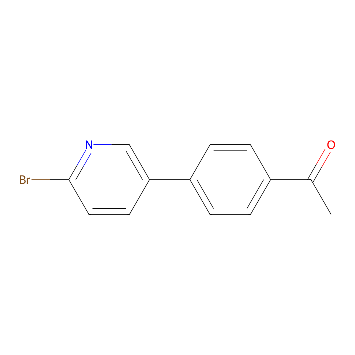 2-Bromo-5-(4-acetylphenyl)pyridine molecular structure, CAS 1142193-83-6
