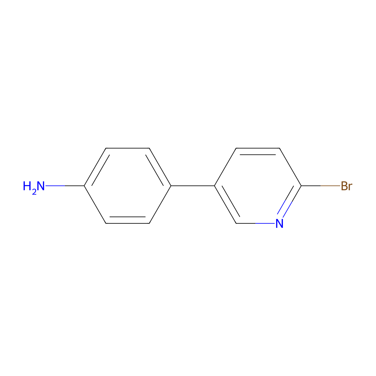 2-Bromo-5-(4-aminophenyl)pyridine molecular structure, CAS 1142193-87-0