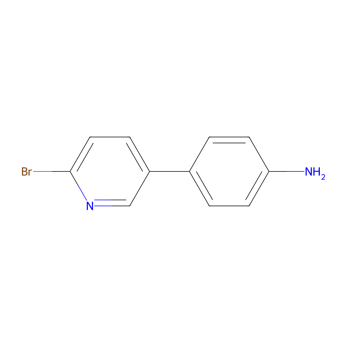 2-Bromo-5-(4-aminophenyl)pyridine molecular structure, CAS 1142193-87-0