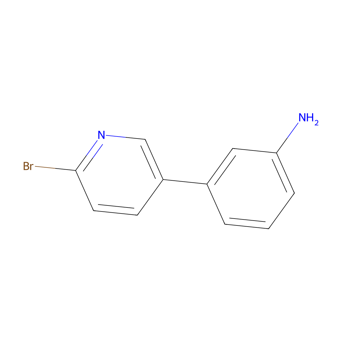 2-Bromo-5-(3-aminophenyl)pyridine molecular structure, CAS 1142193-89-2