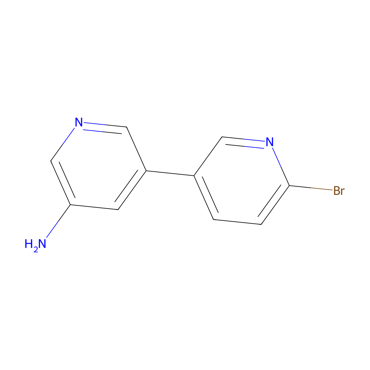 2-Bromo-5-(3-amino-5-pyridyl)pyridine molecular structure, CAS 1142193-93-8