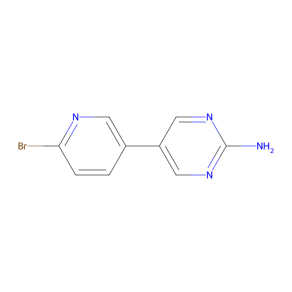 2-Bromo-5-(2-amino-5-pyrimidyl)pyridine molecular structure, CAS 1142193-95-0