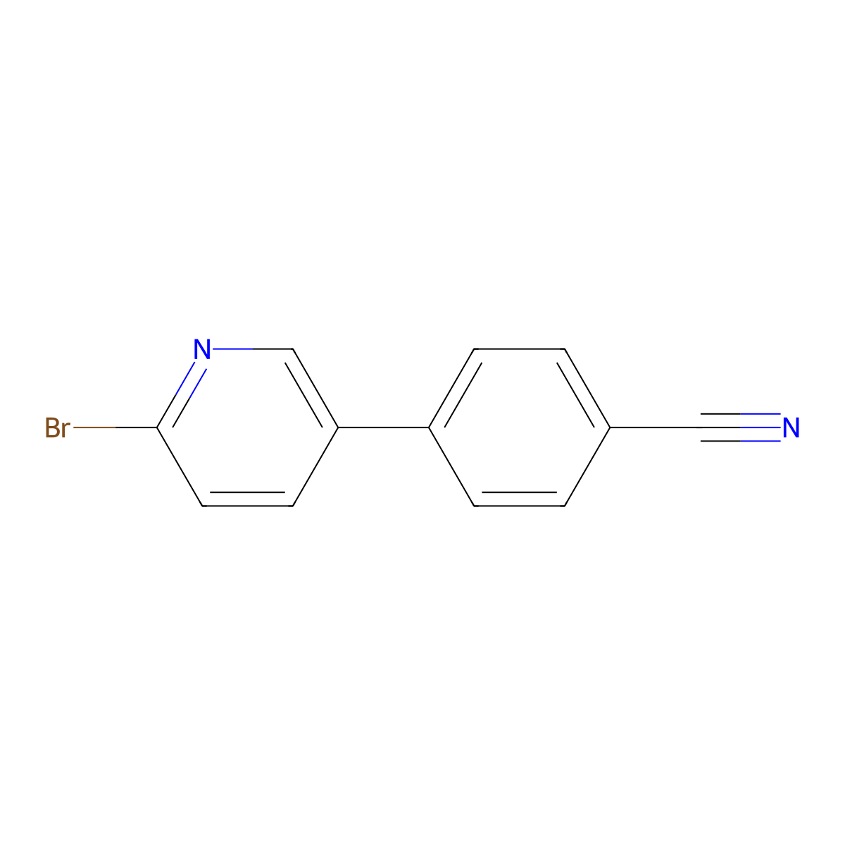 2-Bromo-5-(4-cyanophenyl)pyridine molecular structure, CAS 1142194-00-0