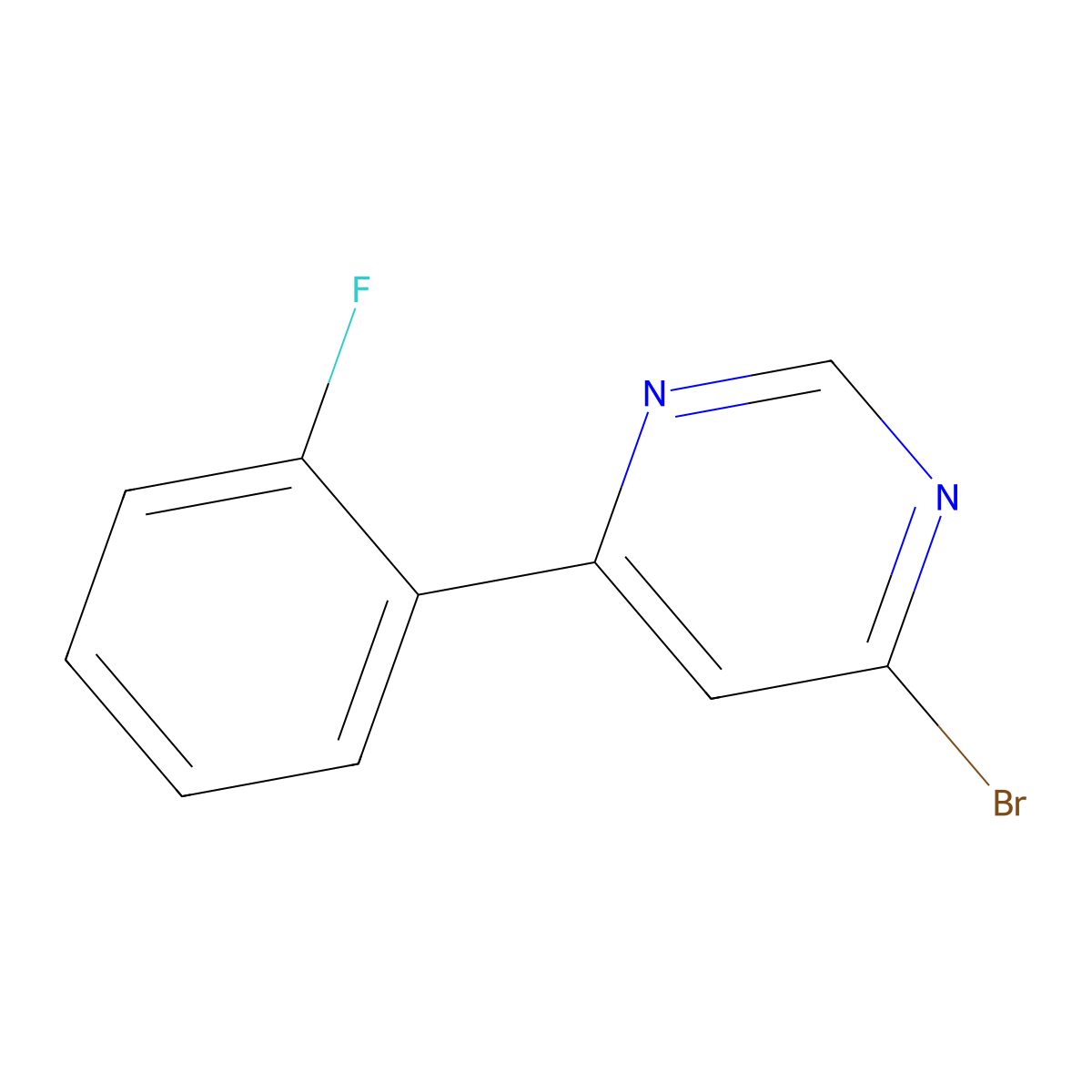 4-Bromo-6-(2-fluorophenyl)pyrimidine molecular structure, CAS 1142194-02-2