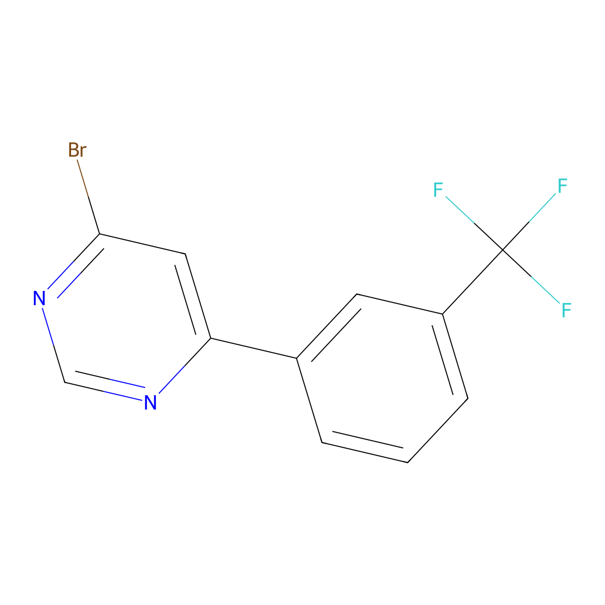 4-Bromo-6-(3-(trifluoromethyl)phenyl)pyrimidine molecular structure, CAS 1142194-05-5