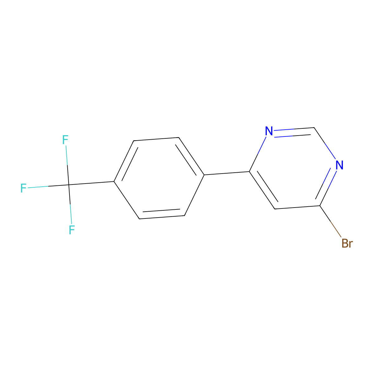 4-Bromo-6-(4-trifluoromethylphenyl)pyrimidine molecular structure, CAS 1142194-08-8