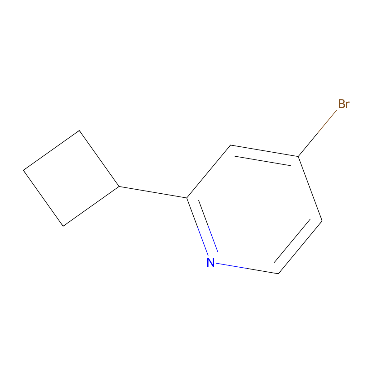 4-Bromo-2-cyclobutylpyridine molecular structure, CAS 1142194-11-3
