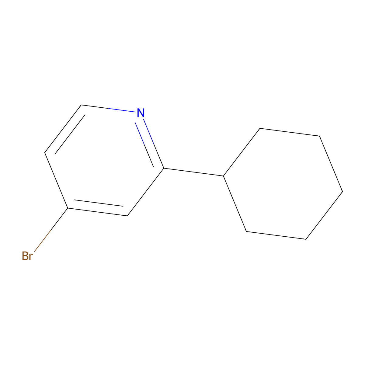 4-Bromo-2-(cyclohexyl)pyridine molecular structure, CAS 1142194-12-4