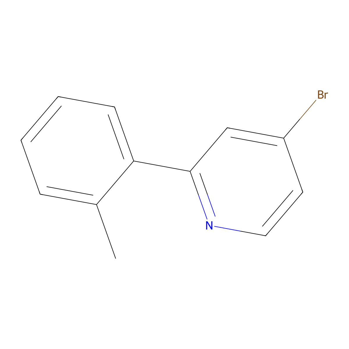 4-Bromo-2-(2-tolyl)pyridine molecular structure, CAS 1142194-13-5