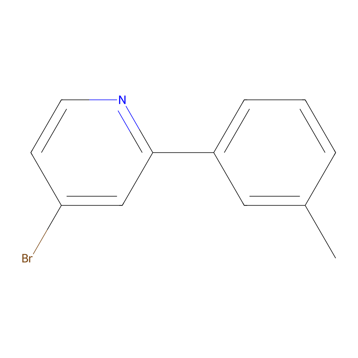 4-Bromo-2-(3-tolyl)pyridine molecular structure, CAS 1142194-16-8