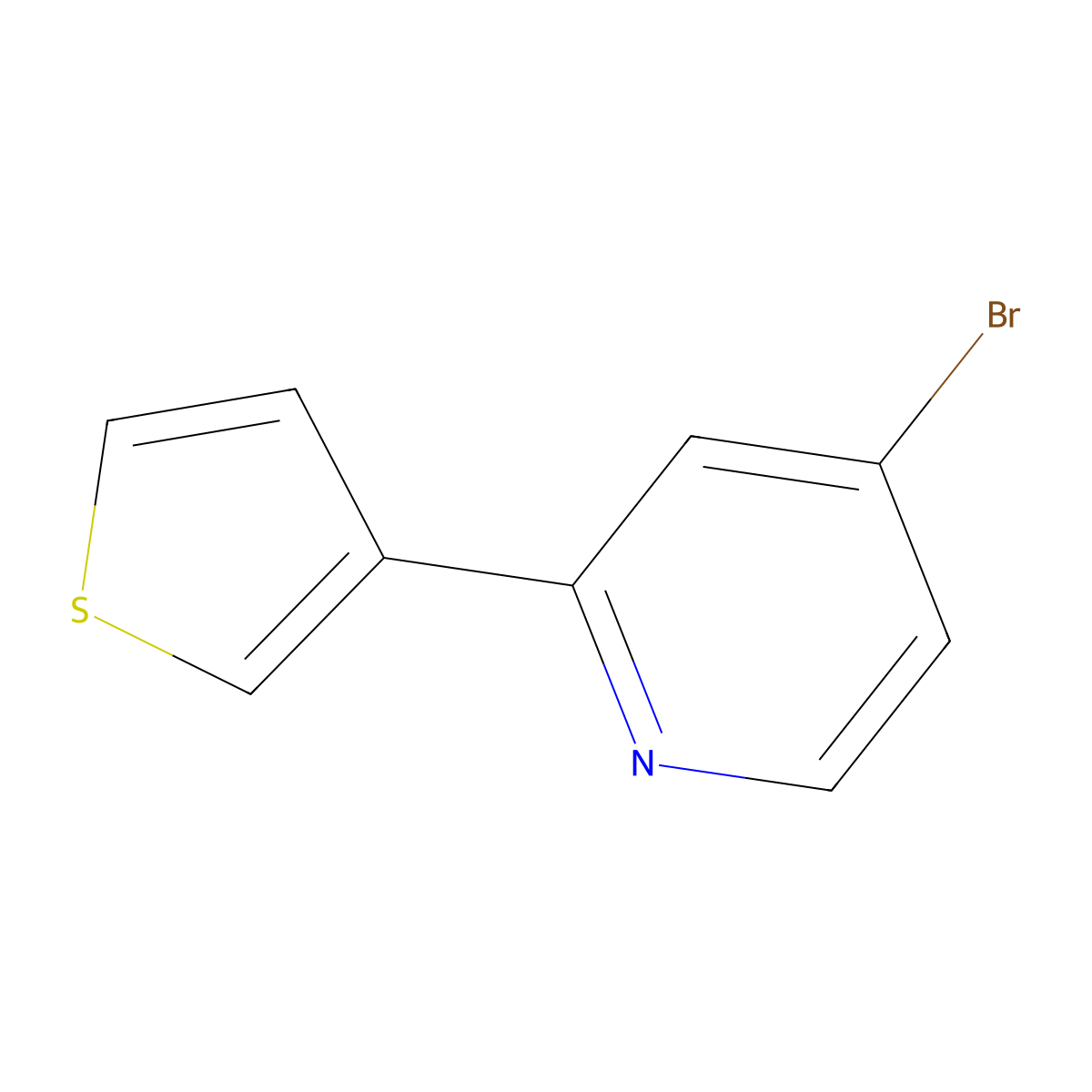 4-Bromo-2-(3-thienyl)pyridine molecular structure, CAS 1142194-19-1