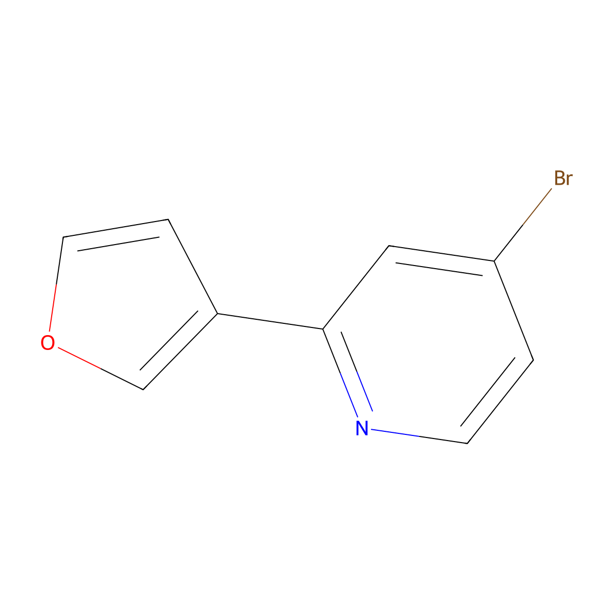 4-Bromo-2-(3-furyl)pyridine molecular structure, CAS 1142194-20-4