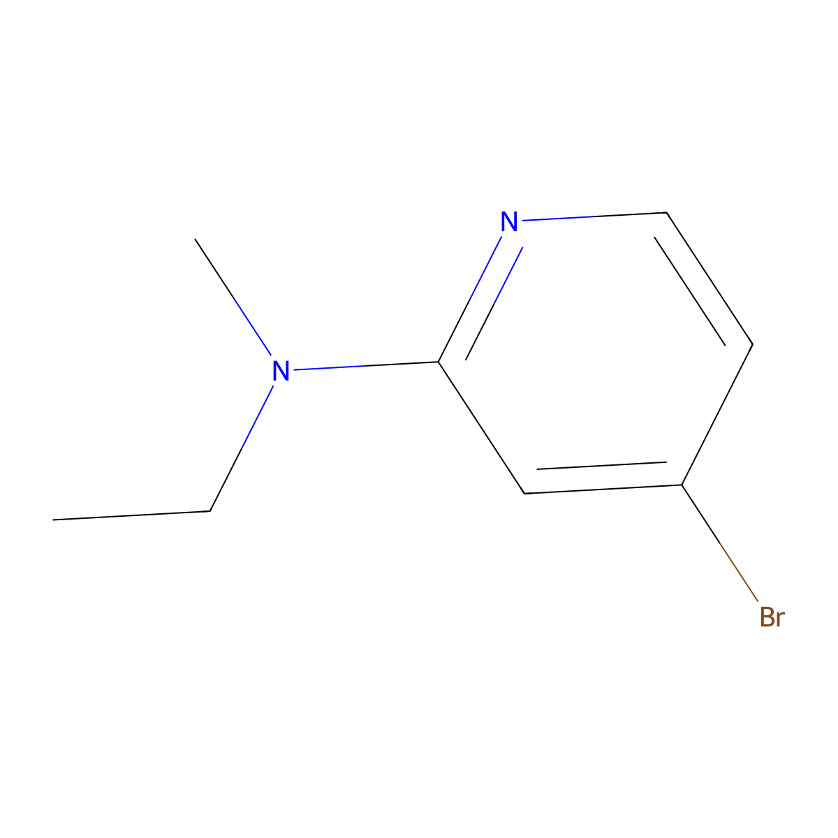 2-Pyridinamine, 4-bromo-N-ethyl-N-methyl- molecular structure, CAS 1142194-26-0