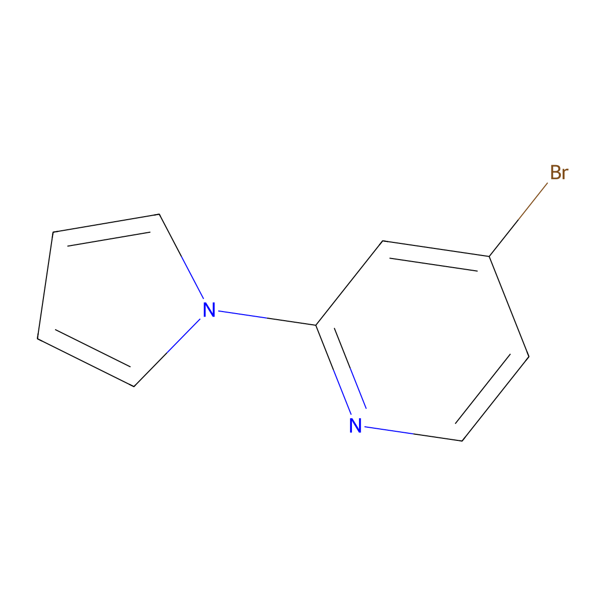 Pyridine, 4-bromo-2-(1H-pyrrol-1-yl)- molecular structure, CAS 1142194-36-2