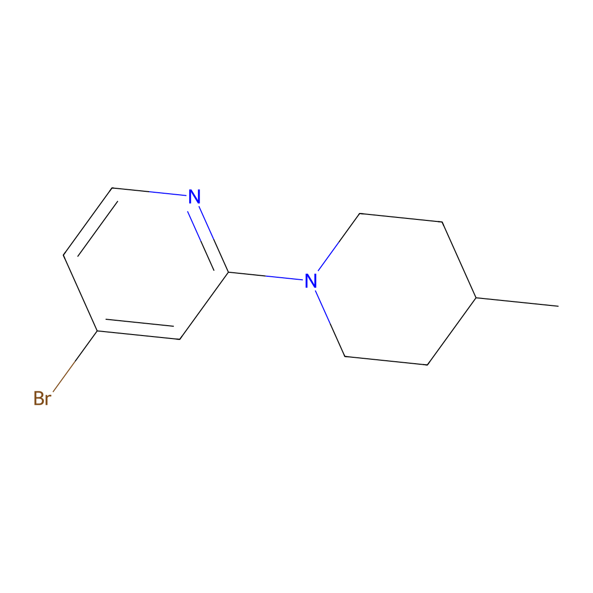 4-Bromo-2-(4-methylpiperidin-1-yl)pyridine molecular structure, CAS 1142194-45-3