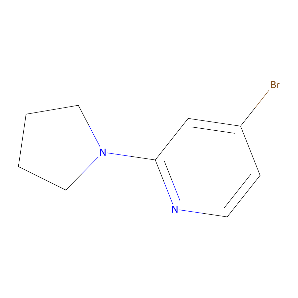 4-Bromo-2-pyrrolidin-1-ylpyridine molecular structure, CAS 1142194-47-5