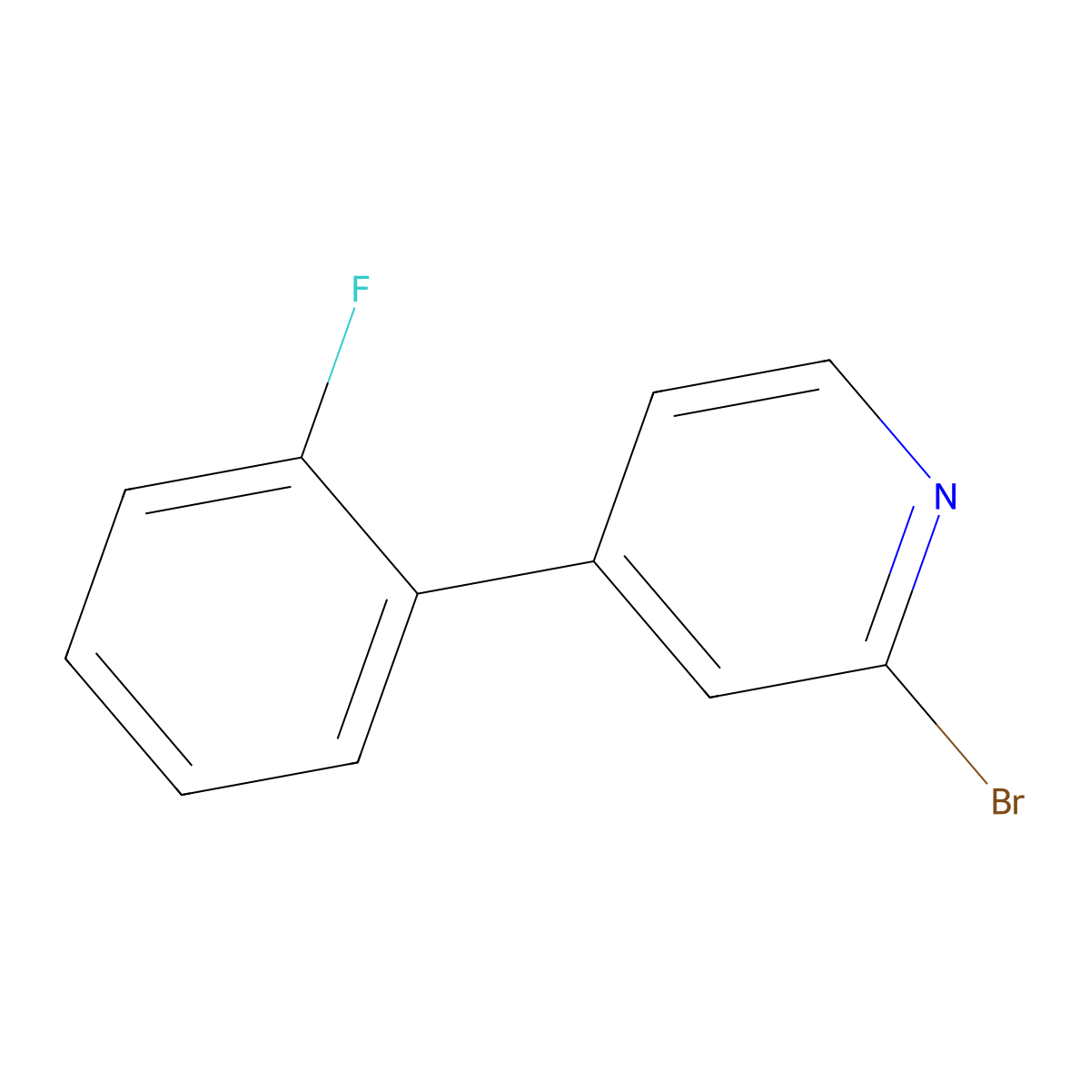 2-Bromo-4-(2-fluorophenyl)pyridine molecular structure, CAS 1142194-57-7