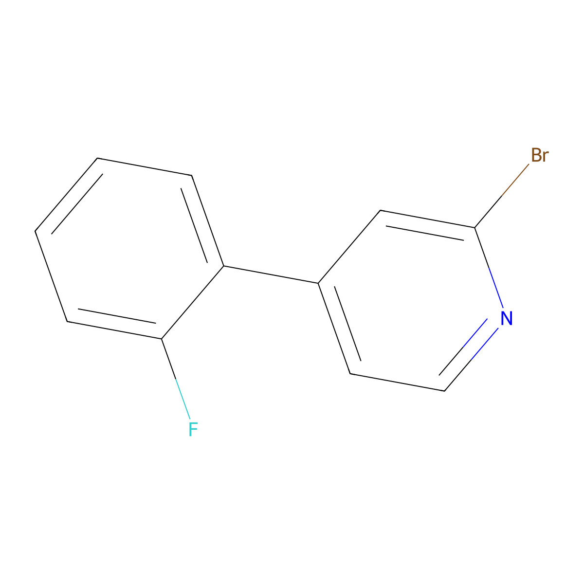 2-Bromo-4-(2-fluorophenyl)pyridine molecular structure, CAS 1142194-57-7