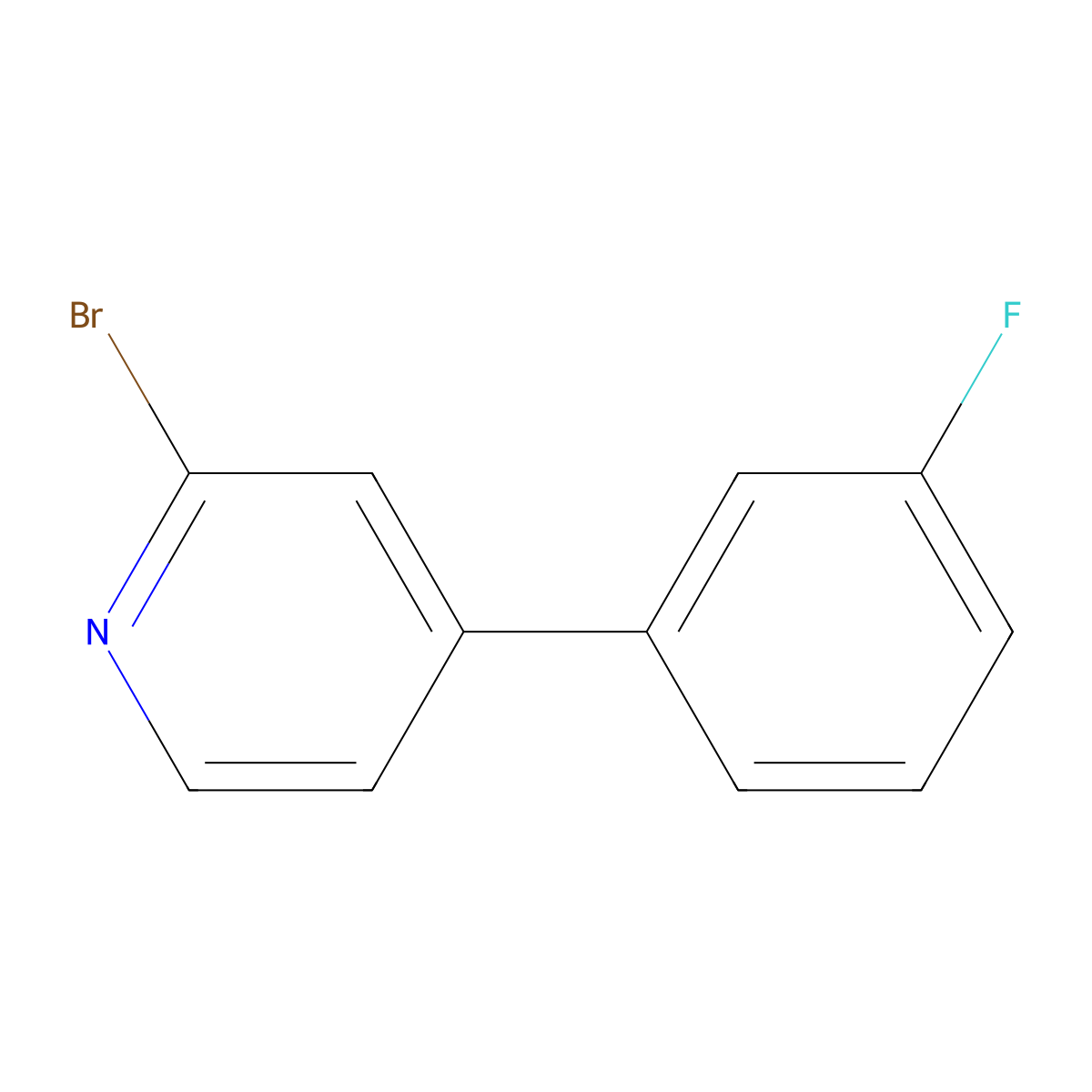 2-Bromo-4-(3-fluorophenyl)pyridine molecular structure, CAS 1142194-60-2