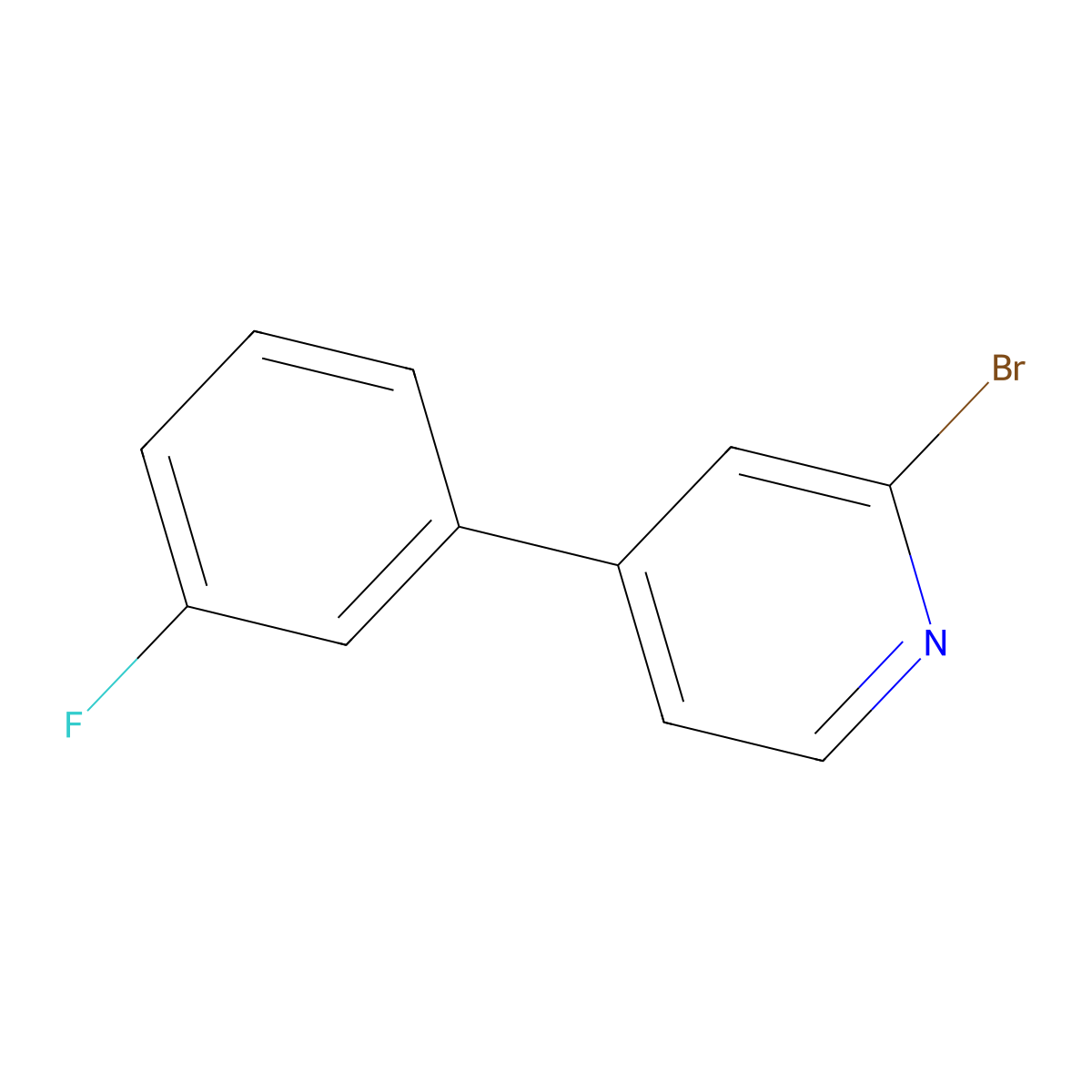 2-Bromo-4-(3-fluorophenyl)pyridine molecular structure, CAS 1142194-60-2