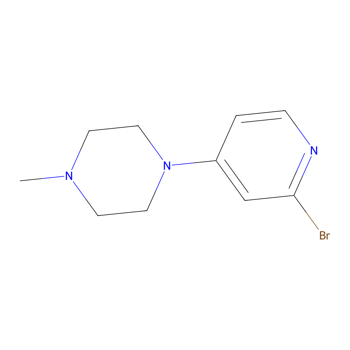 1-(2-Bromo-4-pyridyl)-4-methylpiperazine molecular structure, CAS 1142194-82-8