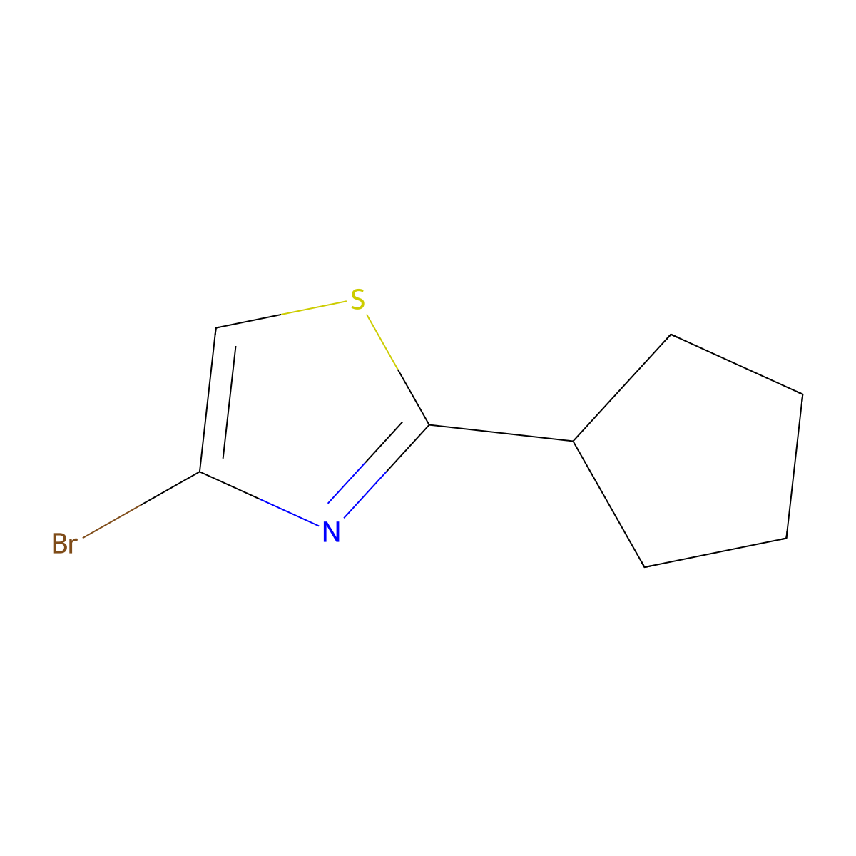 4-Bromo-2-(cyclopentyl)thiazole molecular structure, CAS 1142194-89-5