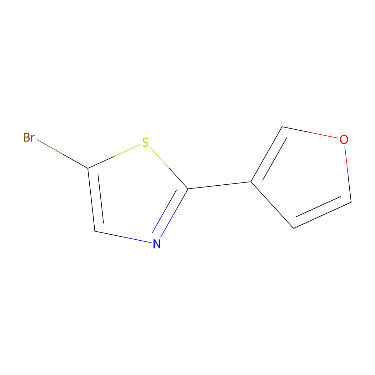 5-Bromo-2-(3-furyl)thiazole molecular structure, CAS 1142194-99-7