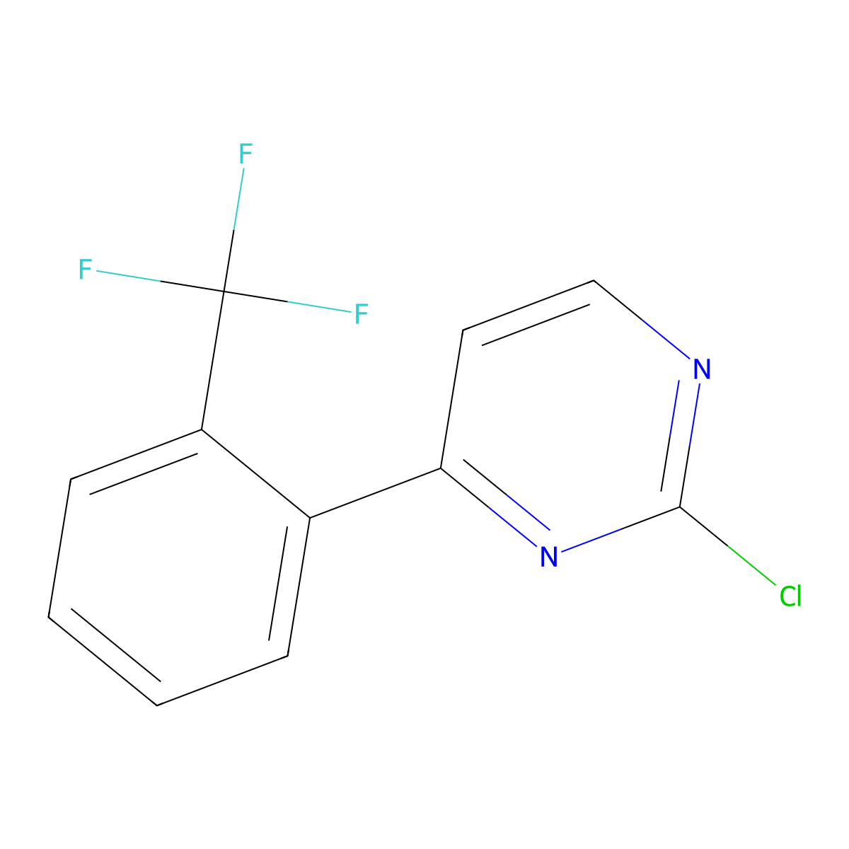 2-Chloro-4-(2-trifluoromethylphenyl)pyrimidine molecular structure, CAS 1142195-01-4
