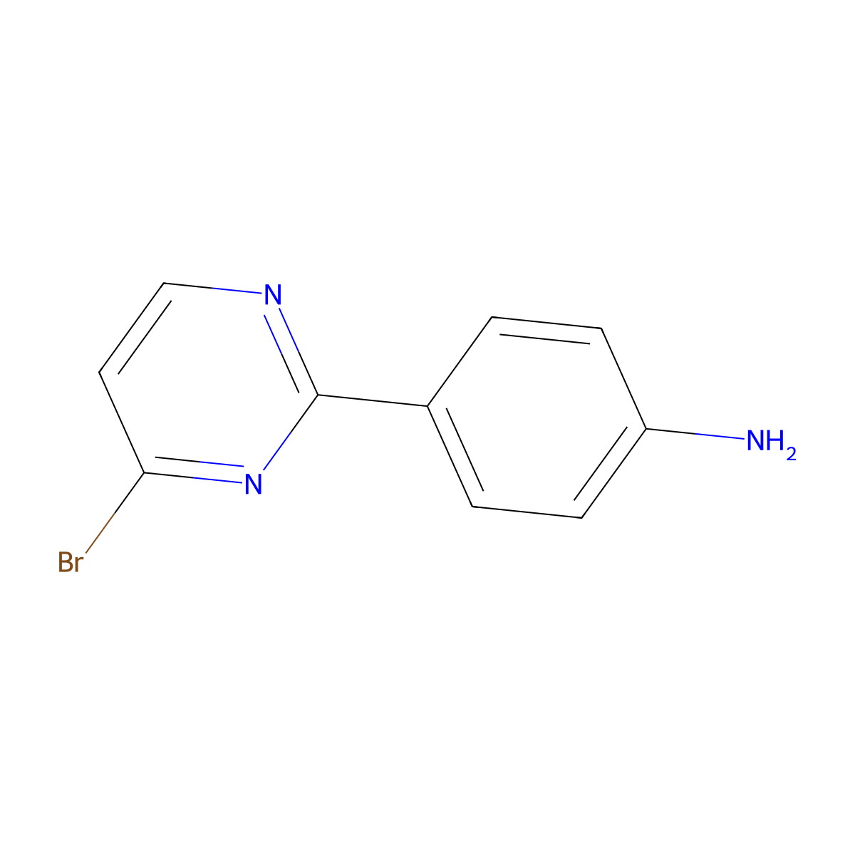 Benzenamine, 4-(4-bromo-2-pyrimidinyl)- molecular structure, CAS 1142195-05-8