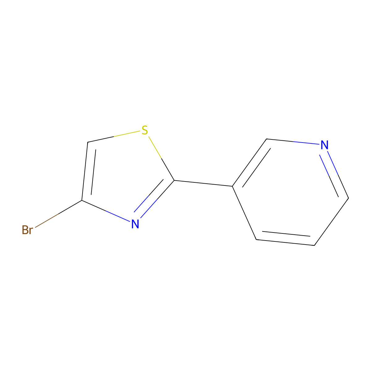 3-(4-Bromo-2-thiazolyl)pyridine molecular structure, CAS 1142195-10-5