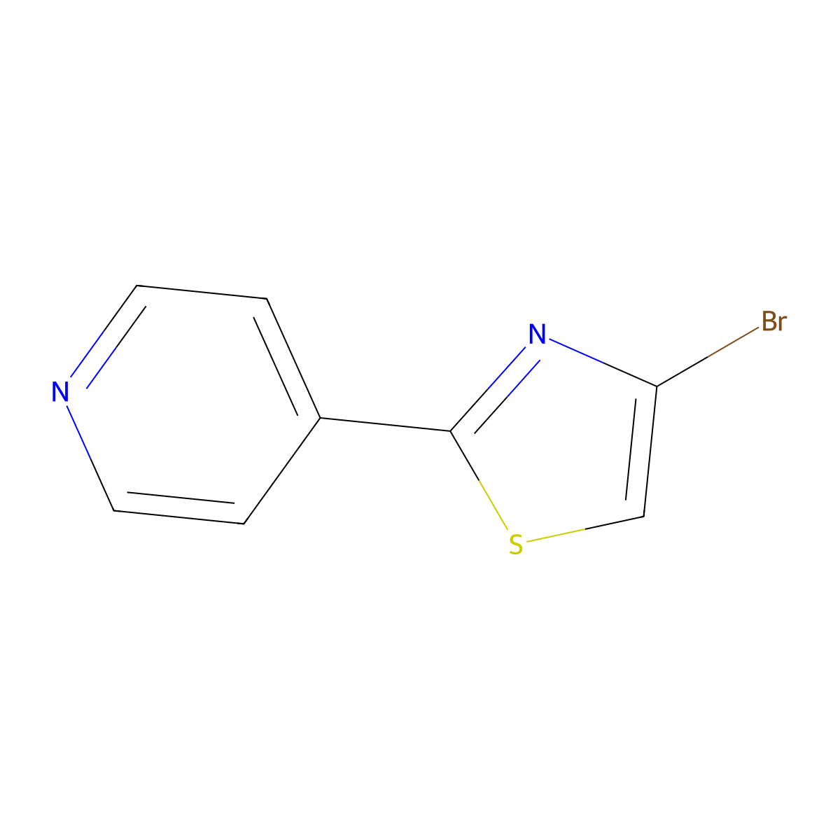 4-(4-Bromo-1,3-thiazol-2-yl)pyridine molecular structure, CAS 1142195-11-6