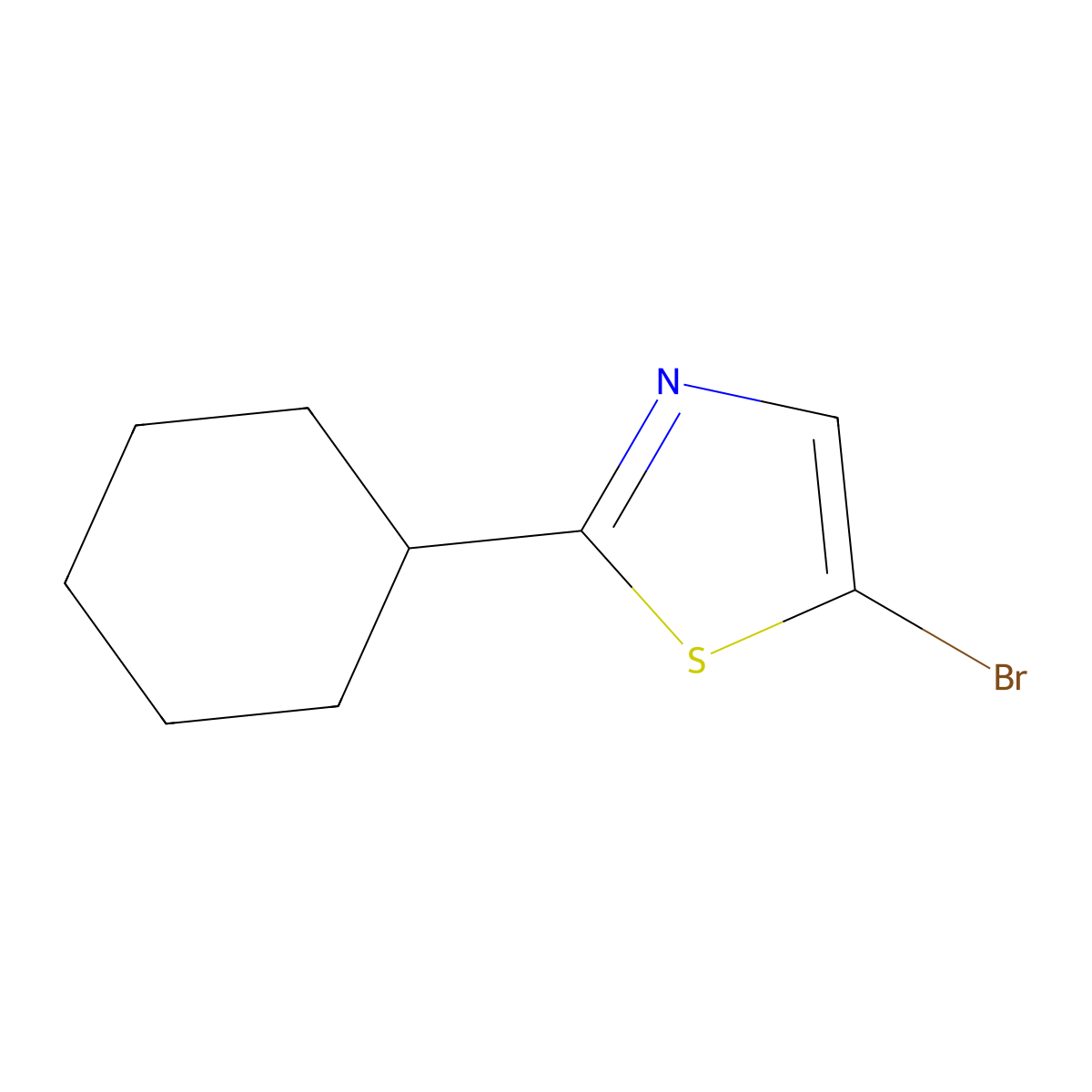 5-Bromo-2-cyclohexyl-1,3-thiazole molecular structure, CAS 1142195-61-6